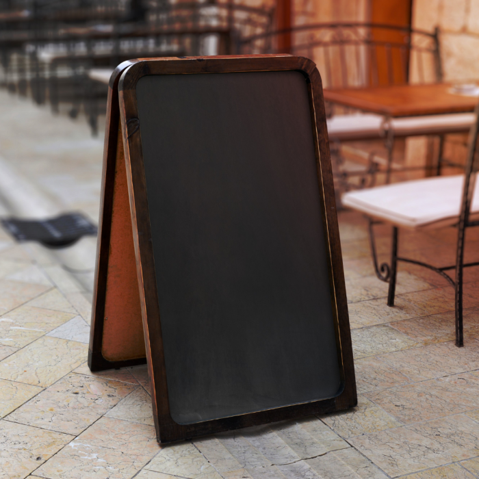 Outdoor chalkboard menu