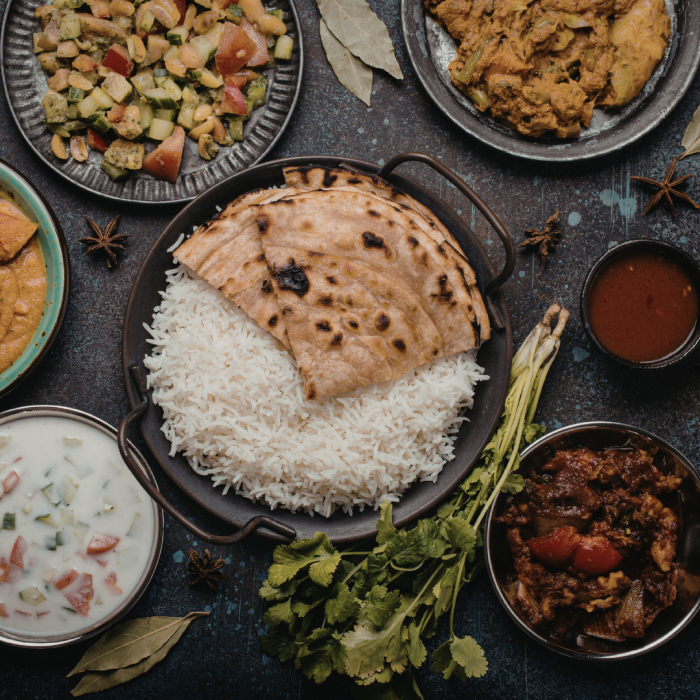 Food in Indian restaurants