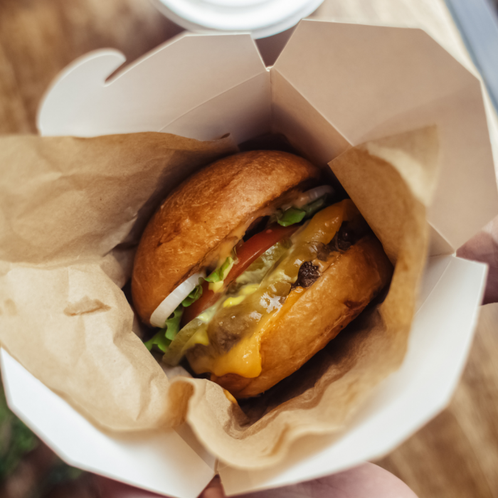 Takeaway packaging for BBQ Burger