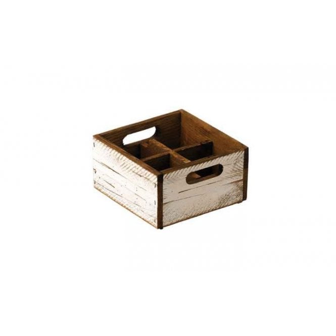 Artis Stackable White Wooden Box - 4 compartments