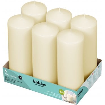 Ivory Pillar Candle - 200/68mm (P8) | Pack of 6