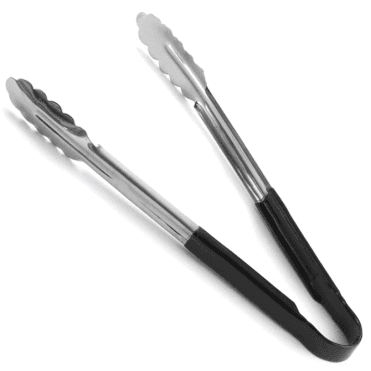 Black Vinyl Coated Tongs 12"
