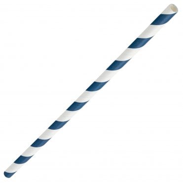 Blue & White Straws 200x6mm/8"  | Case of 500