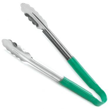 Green Vinyl Coated Tongs 12"