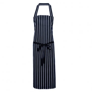 Navy & White Stripe Cotton Butchers Apron with Pocket