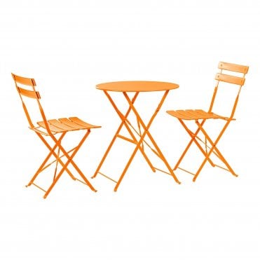Orange Bistro Table & Two Chair Set