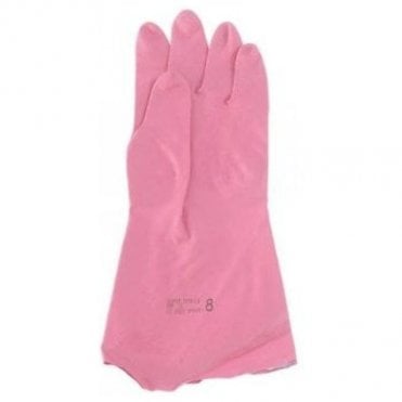 Pink Rubber Gloves - Medium | Pair