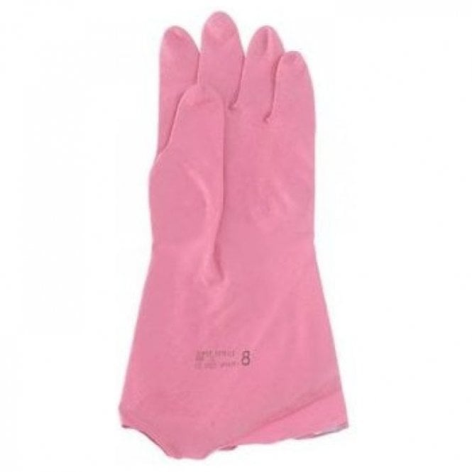 Catering Essentials Pink Rubber Gloves - Small | Pair