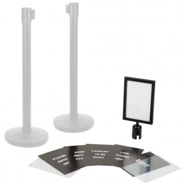 Queue Barrier display frame inc signs