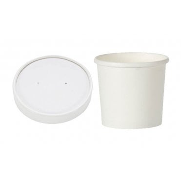 White Heavy Duty Food Containers & Lids  | Case of 250