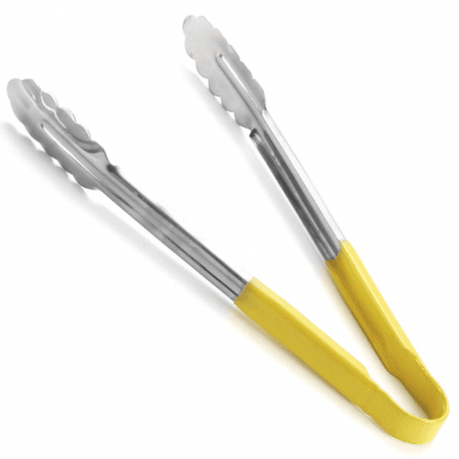 Catering Essentials Yellow Vinyl Coated Tongs 9