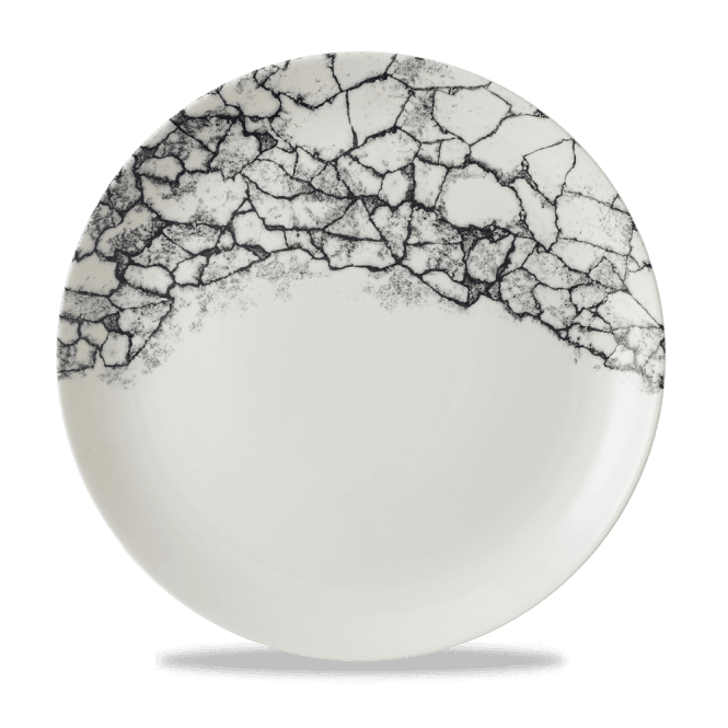 Churchill Kintsugi Accents Quartz Black Evolve Coupe Plate 11.25