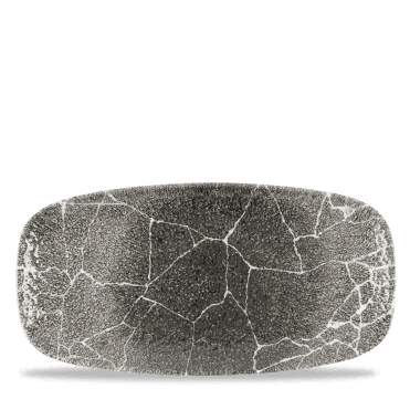Kintsugi Reverse Quartz Black Chefs Oblong Plate 11 3/4X6" | Box of 12