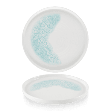 Med Tiles Aquamarine Walled Plate 10 2/8" | Box of 6