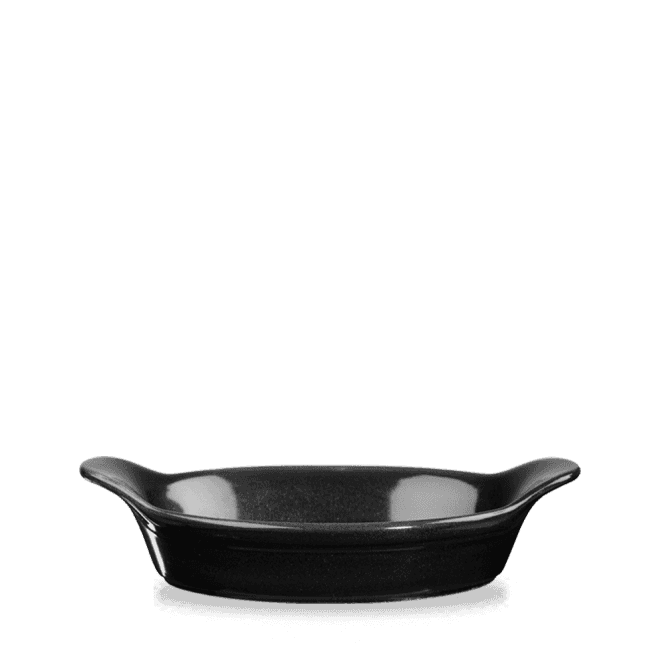 Churchill Oynx Black Large Round Eared Dish 7.125