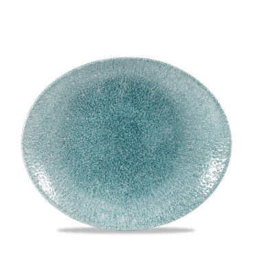 Raku Jade Green Orbit Oval Coupe Plate 10 5/8" | Box of 12