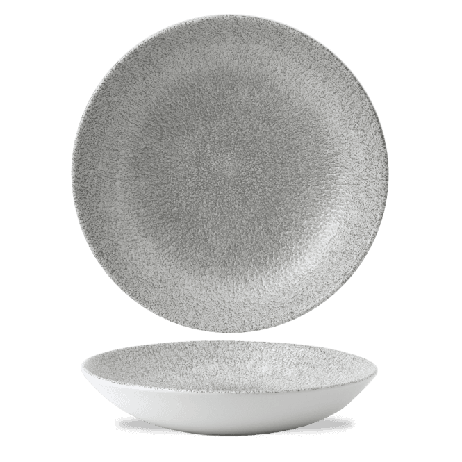 Churchill Raku Jasper Grey Evolve Coupe Bowl 9.75
