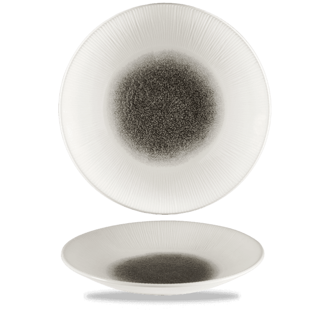 Churchill Raku Quartz Black Bamboo Deep Coupe Plate 10 5/8