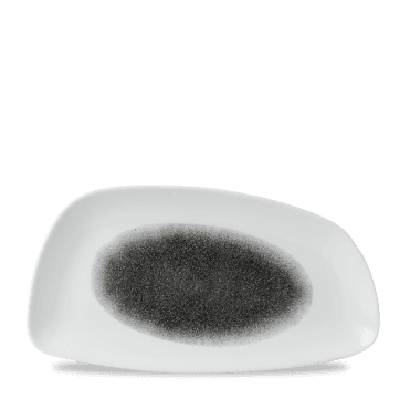 Raku Quartz Black Chefs Geo Plate 13 3/4X7 1/4" | Box of 6