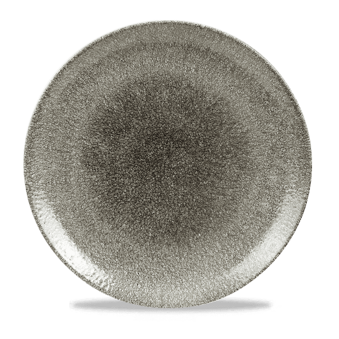 Churchill Raku Quartz Black Evolve Coupe Plate 11.25