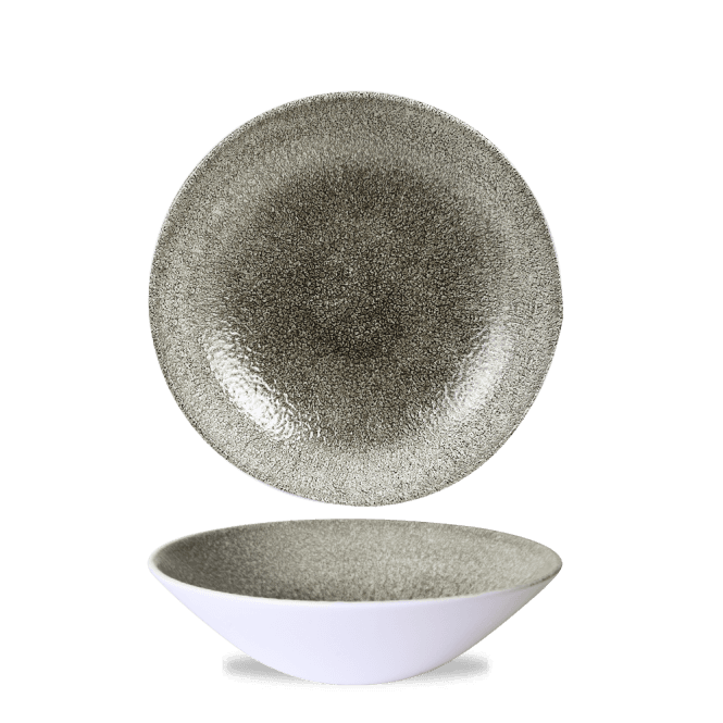 Churchill Raku Quartz Black Evolve Deep Coupe Bowl 8 2/3