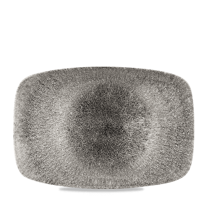 Churchill Raku Quartz Black Oblong Platter 13 1/2