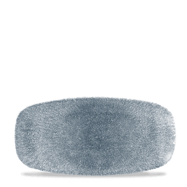 Raku Topaz Blue Chefs Oblong Plate 10.6"X5" | Box of 12