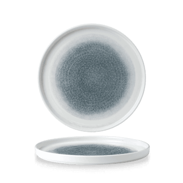 Raku Topaz Blue Walled Plate 10 2/8" | Box of 6