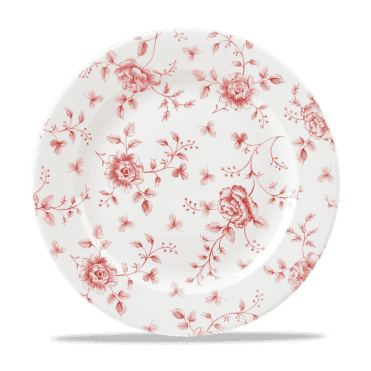 Rose Chintz Cranberry Plate 10.875" | Box of 6