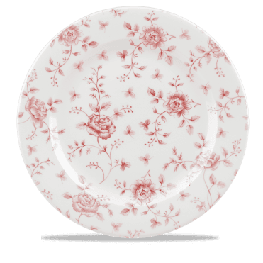 Rose Chintz Cranberry Profile Plate 12" | Box of 6