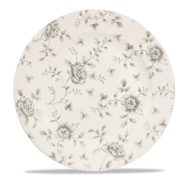 Rose Chintz Grey Profile Plate 12" | Box of 6