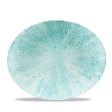 Stone Aquamarine Orbit Oval Coupe Plate 12.5" | Box of 12