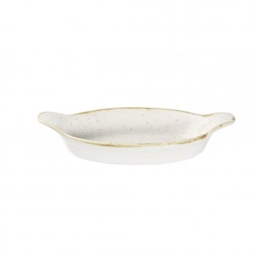 Stonecast Barley White Intermed Oval Eared Dish 9 1/8 X 5" | Box of 6