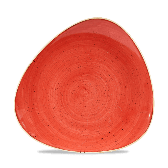 Churchill Stonecast Berry Red Lotus Plate 11 1/4