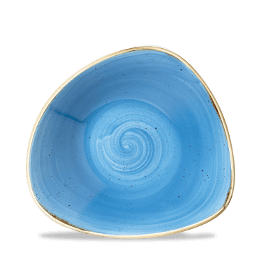 Stonecast Cornflower Blue Triangular Bowl 18.5cm | Box of 12