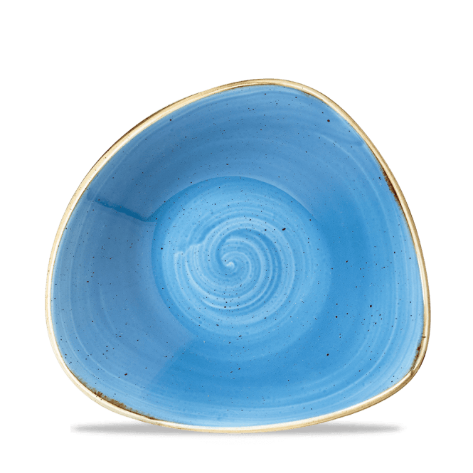 Churchill Stonecast Cornflower Blue Triangular Bowl 23.5cm | Box of 12