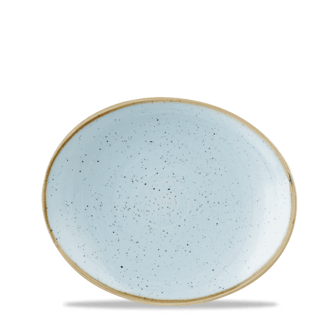 Churchill Stonecast Duck Egg Orbit Oval Coupe Plate 19.7cm | Box of 12
