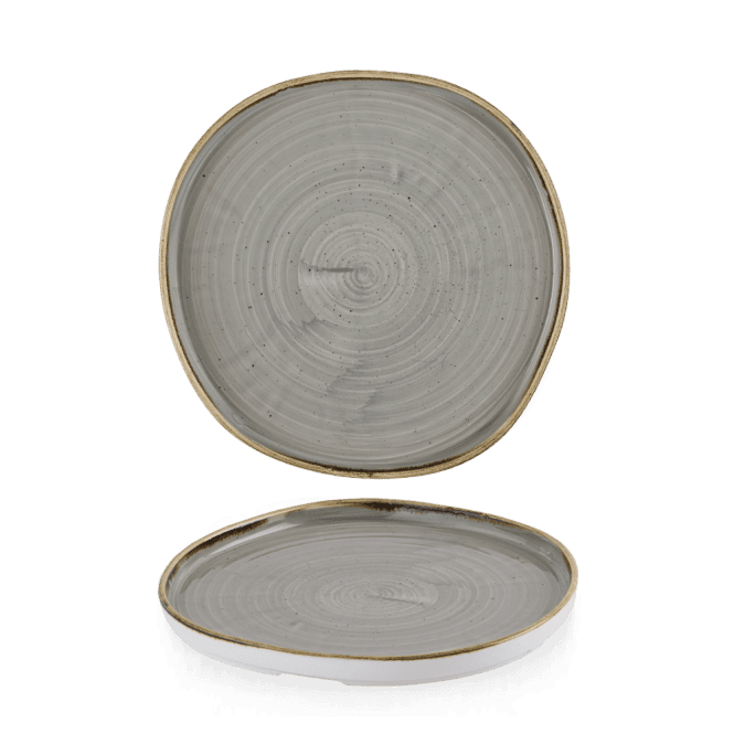 Churchill Stonecast Grey Organic Walled Plate 8 1/4