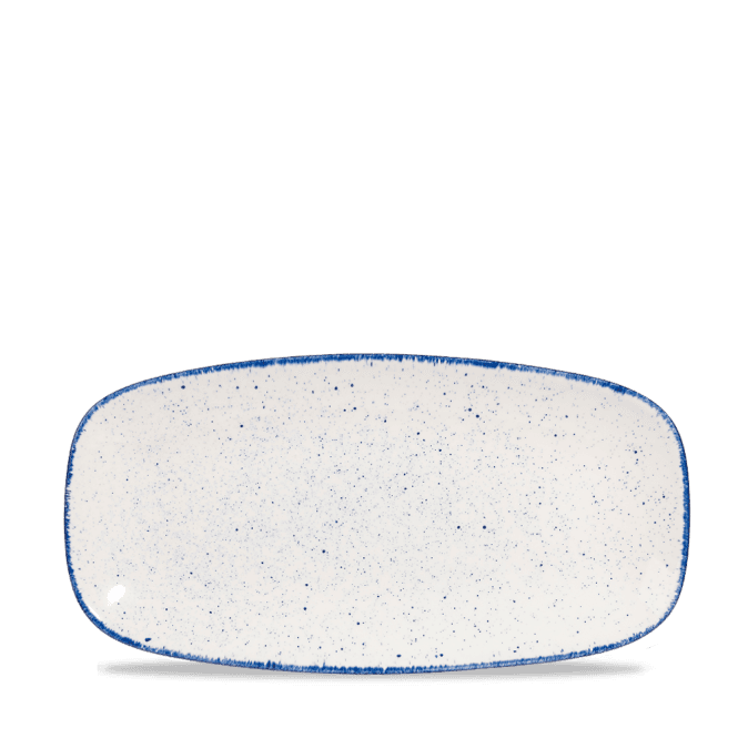 Churchill Stonecast Hints Indigo Chefs Oblong Plate 11 3/4X6