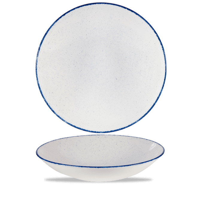 Churchill Stonecast Hints Indigo Coupe Buffet Bowl 15.25