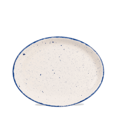 Stonecast Hints Indigo Oval Plate 10" | Box of 12