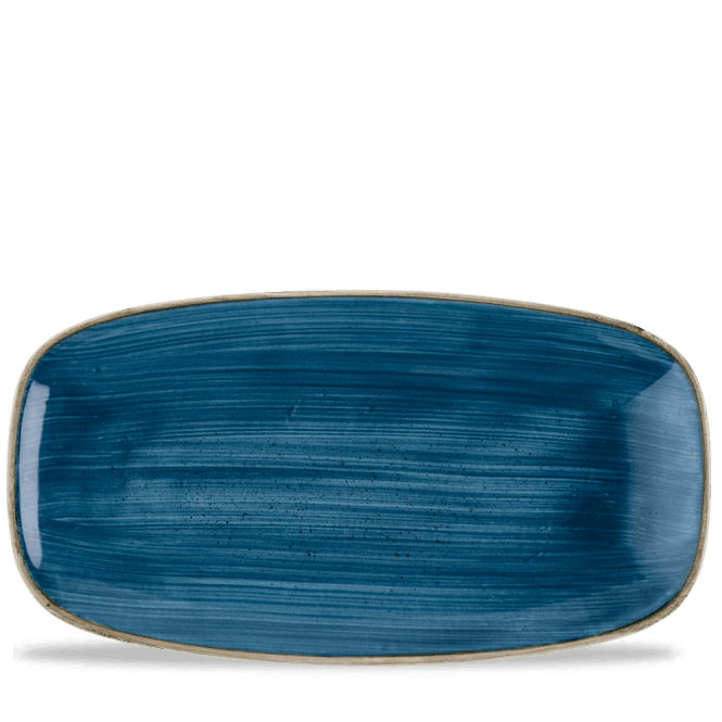 Churchill Stonecast Java Blue Chefs Oblong Plate 13 7/8X7 3/8
