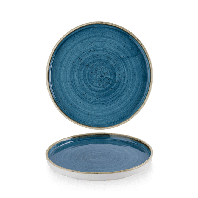 Churchill Stonecast Java Blue Walled Plate 8.25