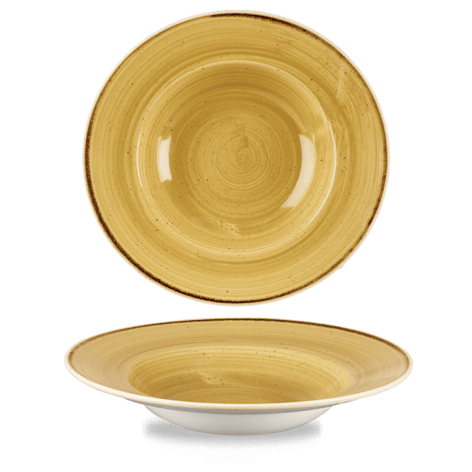 Churchill Stonecast Mustard Profile Wide Rim Bowl Large 27.69cm | Box of 12
