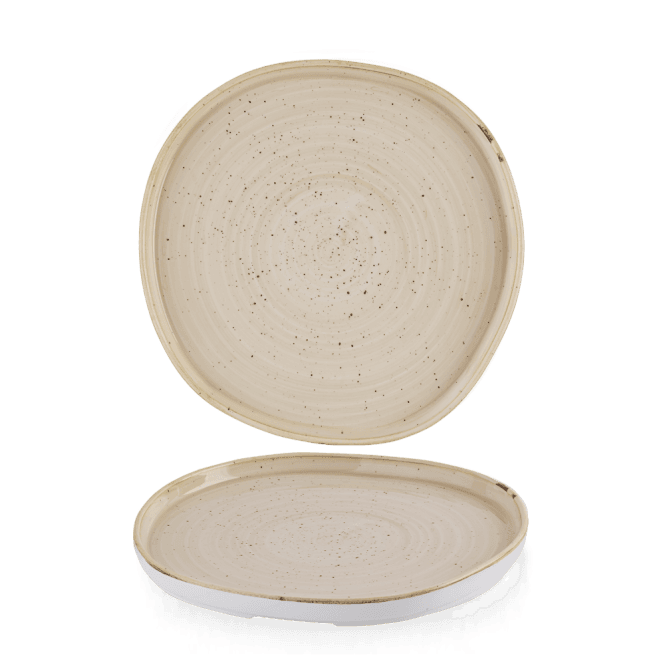 Churchill Stonecast Nutmeg Cream Organic Walled Plate 10 1/2