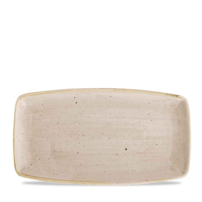 Churchill Stonecast Nutmeg Cream X Squared Oblong Plate 13 1/2