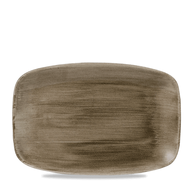 Churchill Stonecast Patina Antique Taupe Oblong Chefs Plate 12 X 7 4/5