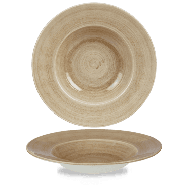 Stonecast Patina Antique Taupe Profile Wide Rim Bowl Large 11" | Box of 12