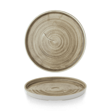Stonecast Patina Antique Taupe Walled Plate 8.67" | Box of 6
