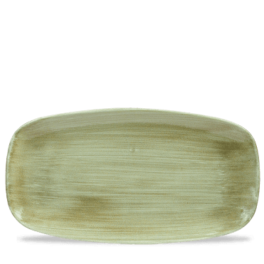Stonecast Patina Burnished Green Chefs Oblong Plate 13 7/8X7 3/8" | Box of 6